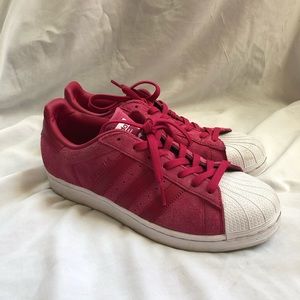 Red/Pink Adidas suede